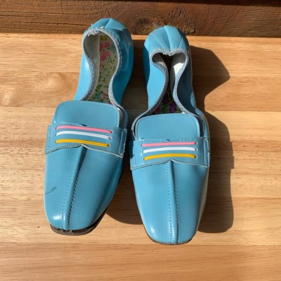 Vintage Shoes - 3 FOR $25 Vintage Mod 60s 70s Blue Flats Loafers